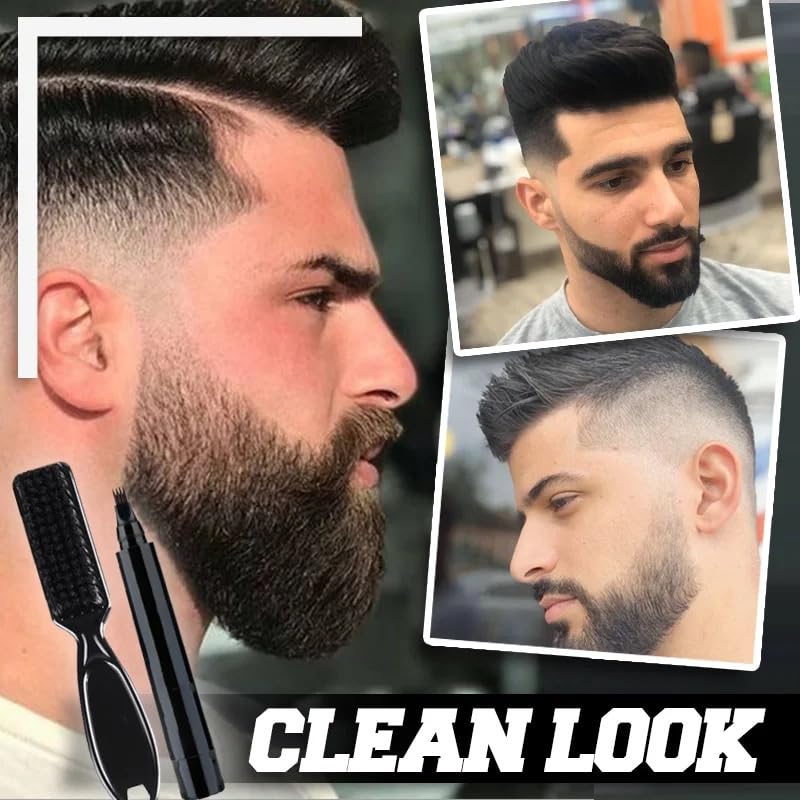 Bolígrafo de barba para hombre, resistente al agua, cepillo para barba y barba, cobertura de larga duración, acabado natural, forma de reparación de