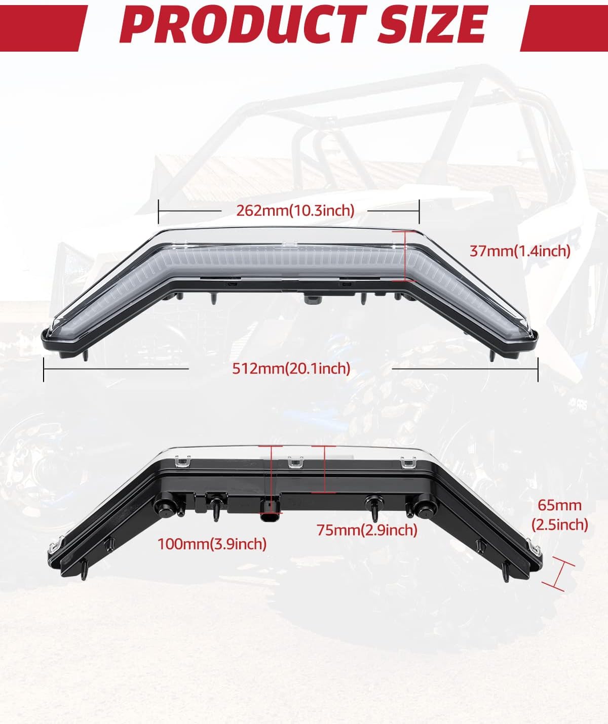 A & UTV PRO Luz decorativa de colmillo frontal para Polaris RZR PRO RXP 4, RZR Turbo R, accesorios de luz LED para parrilla central de firma LED,