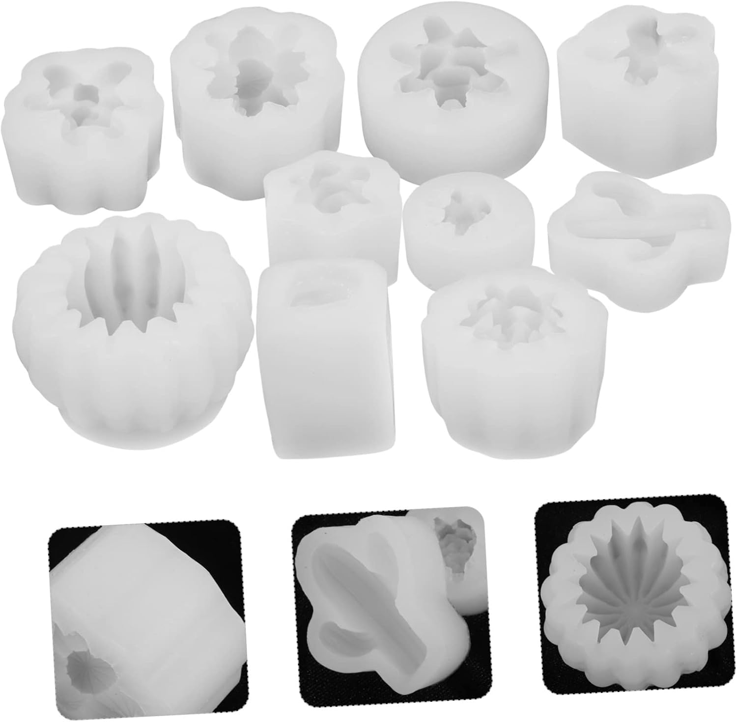 EXCEART 30 piezas de molde de jabón de resina epoxi molde de silicona para suculentas, moldes de cera para velas, molde de escritorio, decoración de