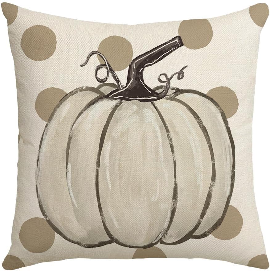 Juego de 4 fundas de almohada de otoño de 17.7 in x 17.7 in, fundas de almohada de calabaza para exteriores, para decoración del hogar, sofá y sofá