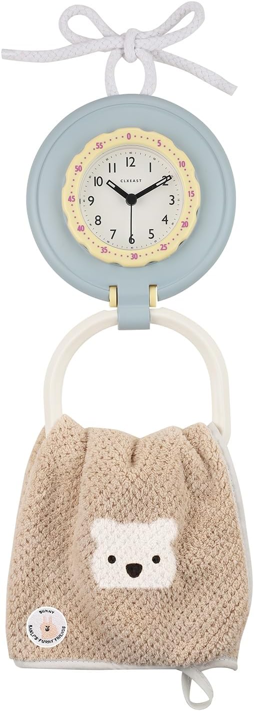 Reloj de pared impermeable para baño de niños para interiores y exteriores, silencioso, sin tictac, funciona con pilas, pequeños relojes de mesa