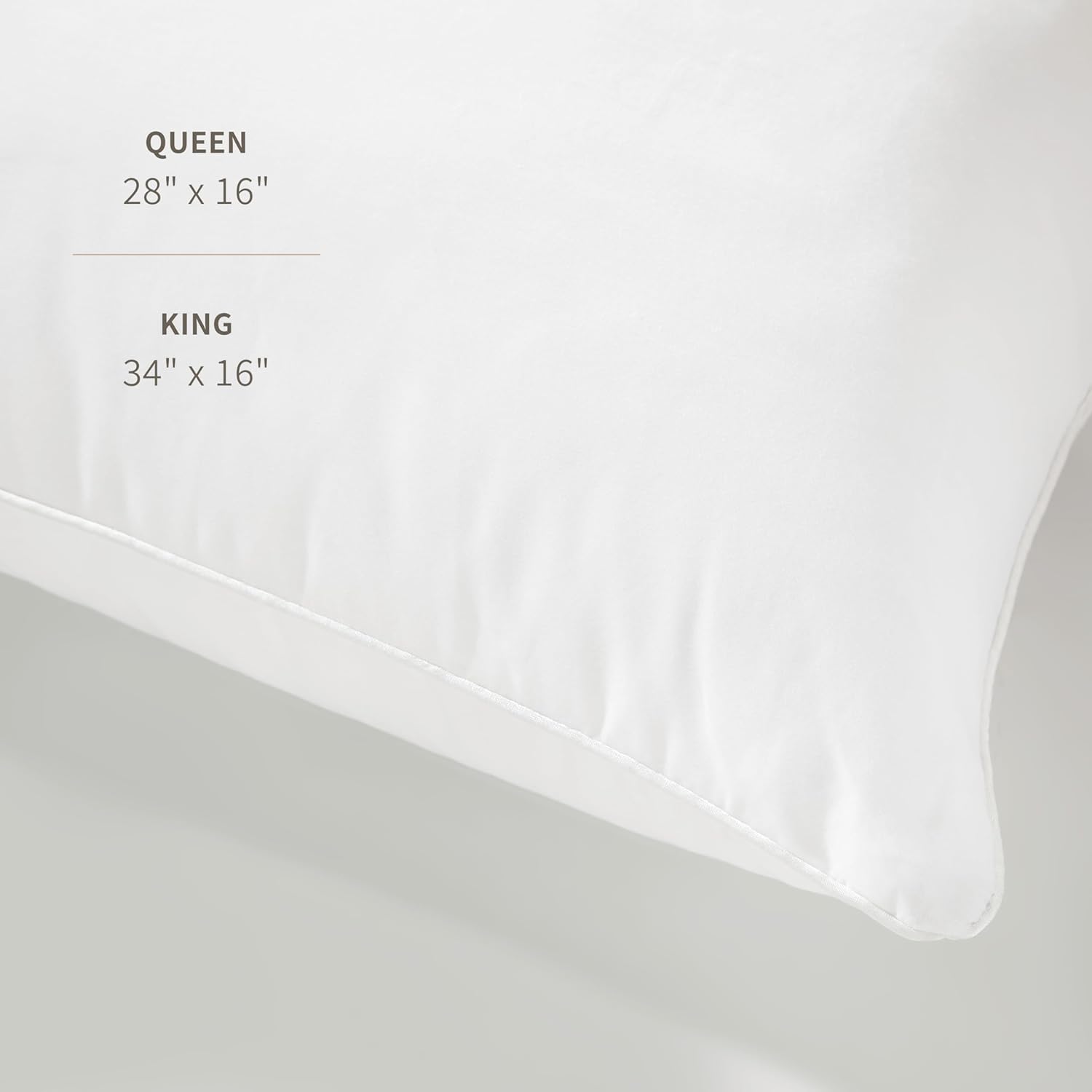 Saatva Almohada alternativa de plumón, almohada hipoalergénica con felpa y tacto aireado, funda de algodón orgánico transpirable, alternativa de