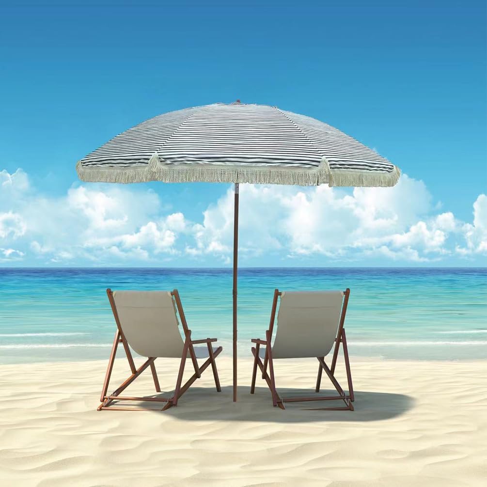 Hula – Sombrilla Tiki de paja tropical, palapa, rafia, tiki hut, sombrilla hawaiana para patio con flecos, sombrilla bohemia de 6 pies 8 pies y 9