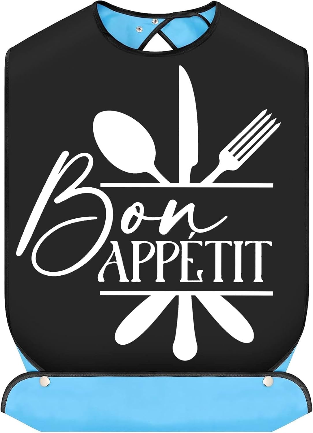 Foodie – Baberos para adultos con atrapador de migas, bromas de mordaza, babero, regalo ajustable, protectores de ropa para comer para adultos