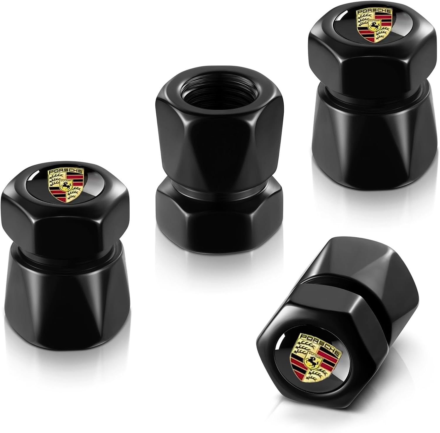 Vástago de válvula de neumático de metal para automóvil, compatible con Porsche Macan Boxster, Taycan Cayman 718 911, accesorios de moldura 4