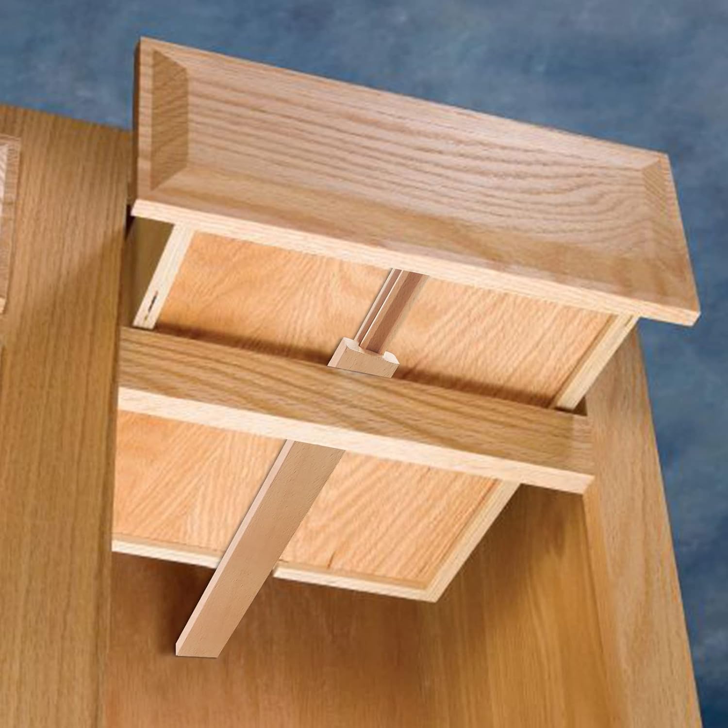 2 guías de madera para cajones, pista de guía de montaje central de madera clásica de 14 pulgadas