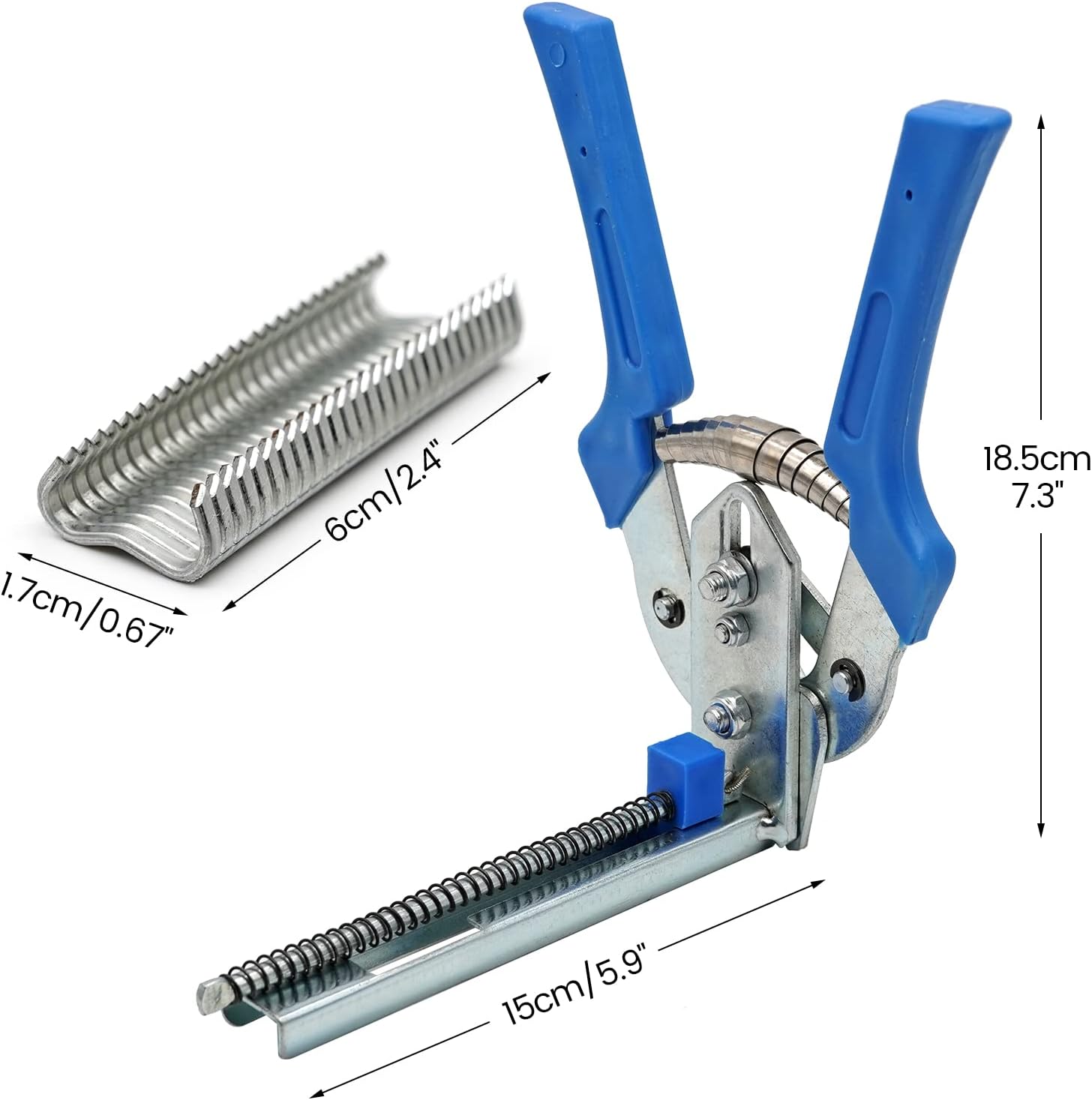 Alicates de anillo de uñas tipo M para fijación de cerdos multifunción Kit de alicates de anillo de cerdo para tapicería automática con 1800 clips