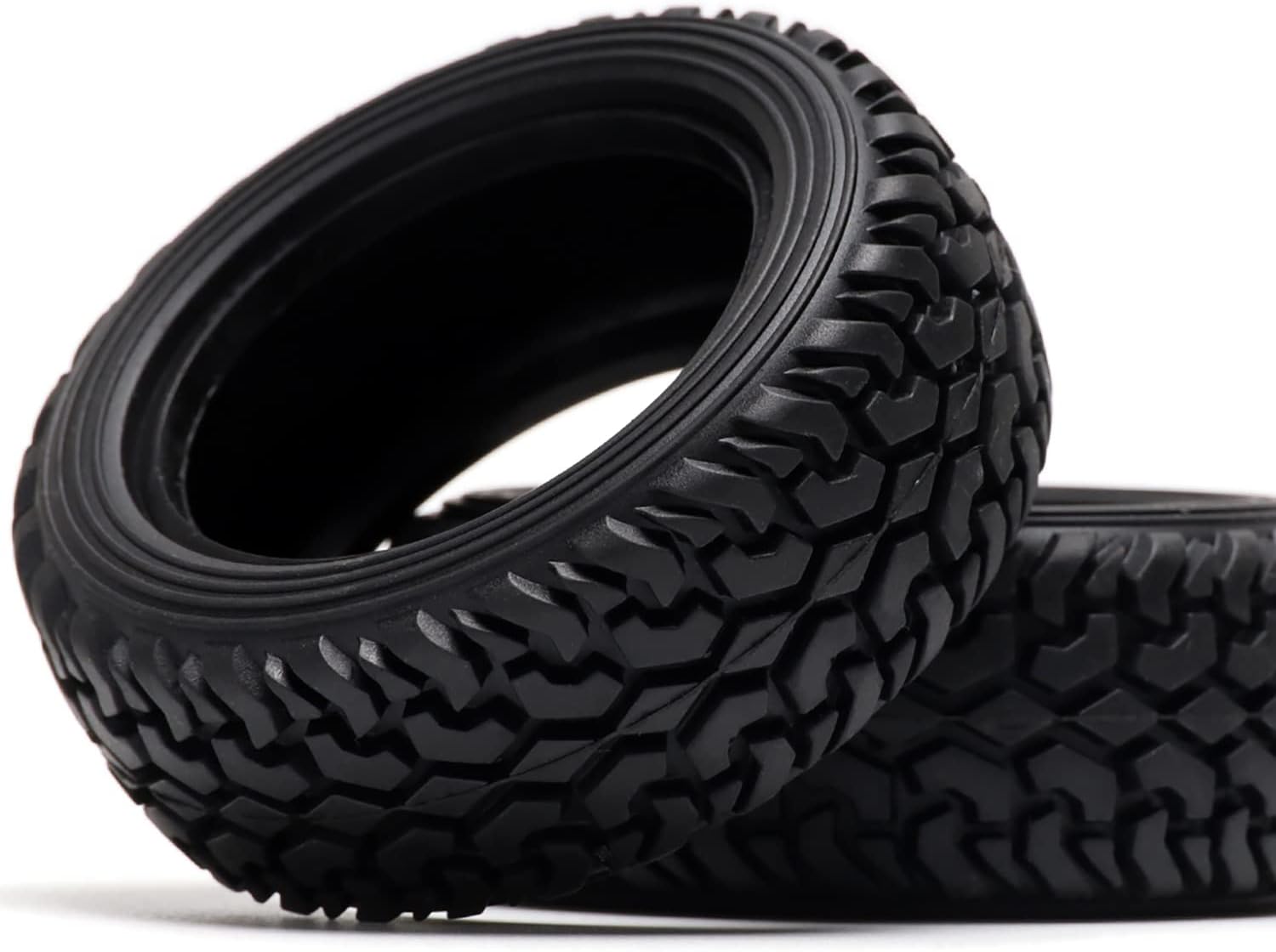 4 neumáticos de goma de grano de automóvil RC de 2.953in y llantas de plástico para 110 RC en carretera Drift Racing Car Tamiya Sakura Traxxas HPI