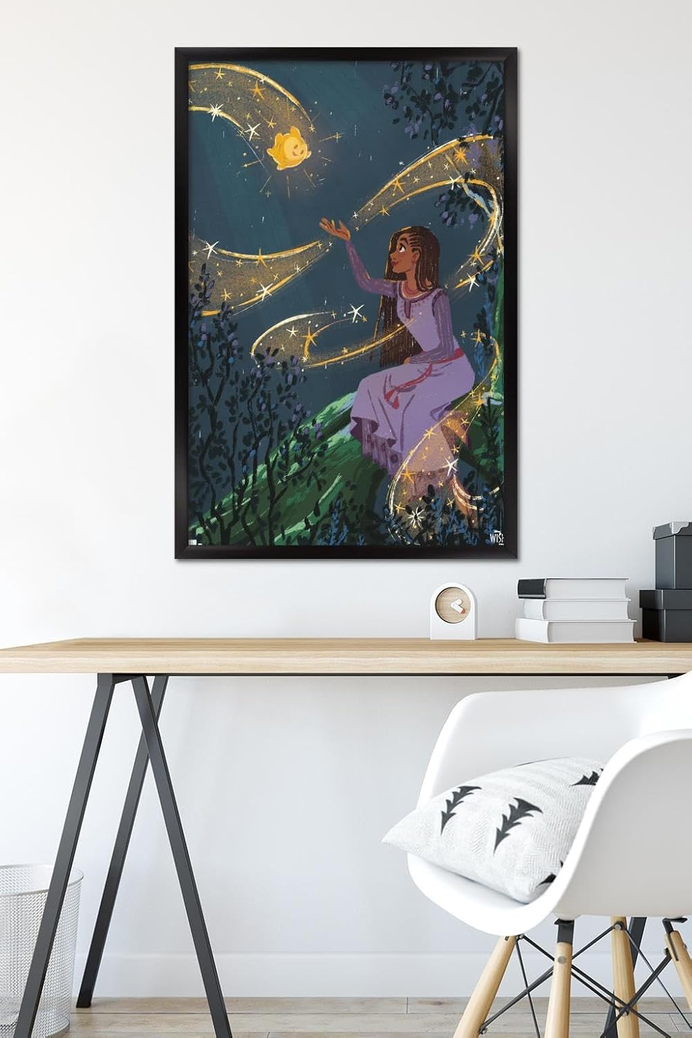 Trends International Disney Wish – Póster de collage 2 (Asha & Star), póster de pared, 22.37 x 34.00 pulgadas, versión enmarcada en negro
