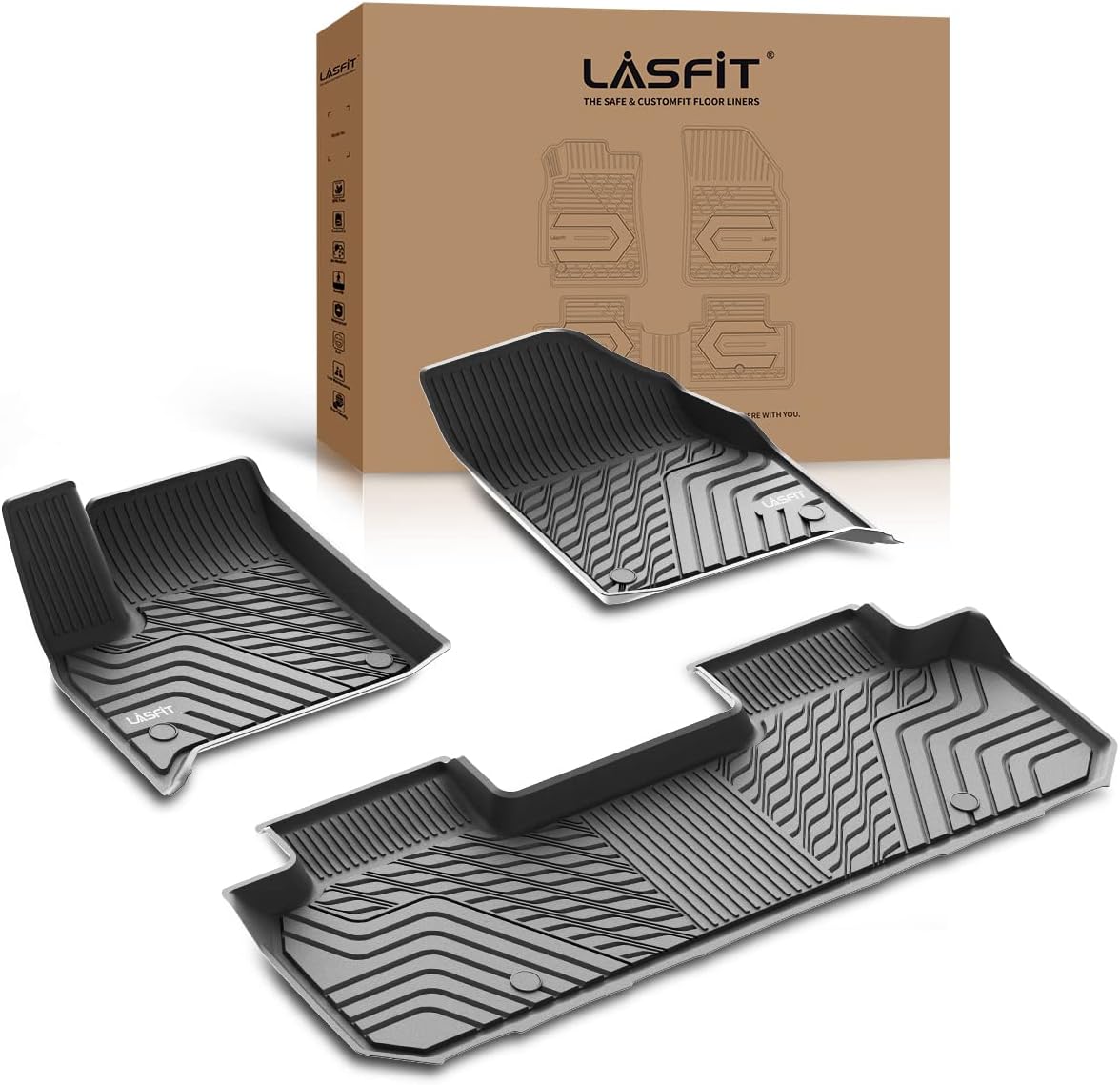 LASFIT Alfombrillas para Chevrolet Traverse 2019-2023, alfombrillas de TPE para todo tipo de clima, revestimientos de piso de ajuste personalizado,
