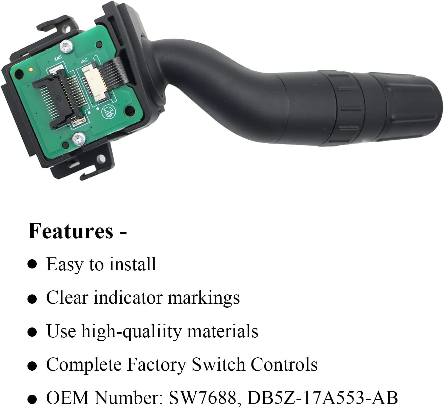 SW7688 Reemplazo del conjunto del interruptor del limpiaparabrisas para Ford Edge 2011-2015, Explorer 2011-2019, Ford Police Interceptor Utility