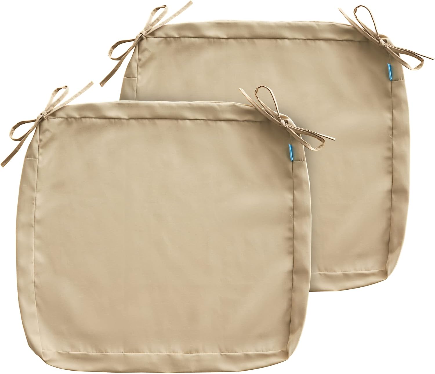 ARTPLAN Juego de fundas de cojín para silla de patio (solo funda sin relleno), juego de fundas de cojín para patio al aire libre con lazo, color