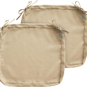 ARTPLAN Juego de fundas de cojín para silla de patio (solo funda sin relleno), juego de fundas de cojín para patio al aire libre con lazo, color ARTPLAN Juego de fundas de cojín para silla de patio (solo funda sin relleno), juego de fundas de cojín para patio al aire libre con lazo, color