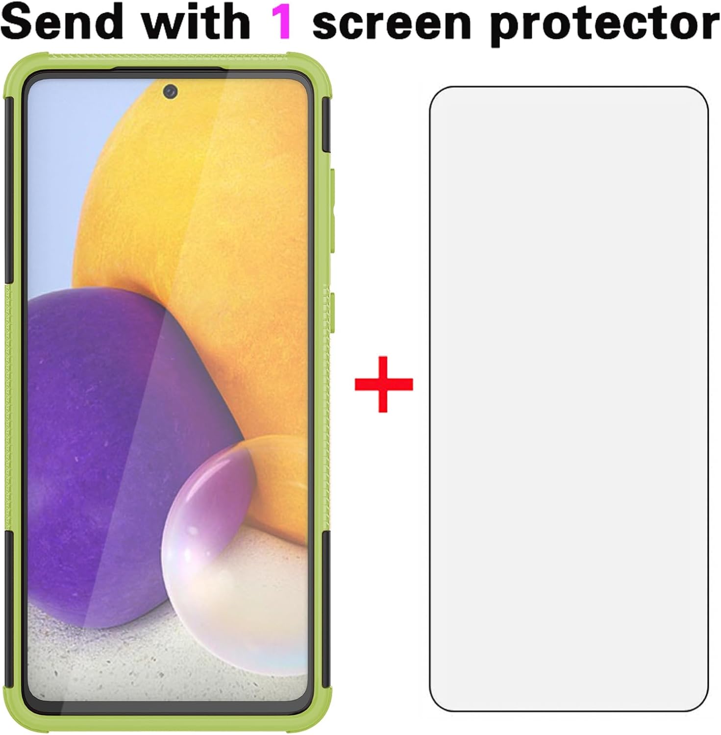 Asuwish Funda de teléfono para Samsung Galaxy A73 5G con protector de pantalla de vidrio templado y soporte delgado, funda protectora híbrida