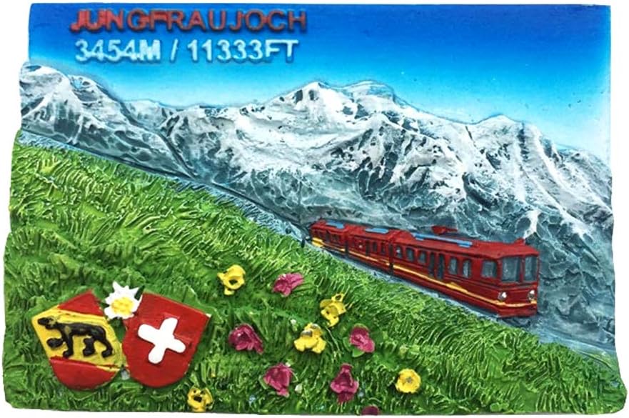 Jungfrau Suiza 3D Nevera Imán Resina Artesanía Artesanía Artesanía Turística Viajes Ciudad Recuerdo Carta Refrigerador Pegatina