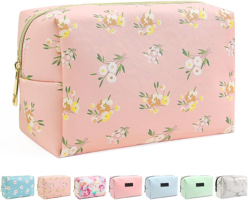 Bolsa de maquillaje, Flor rosa, Bolsa de maquillaje