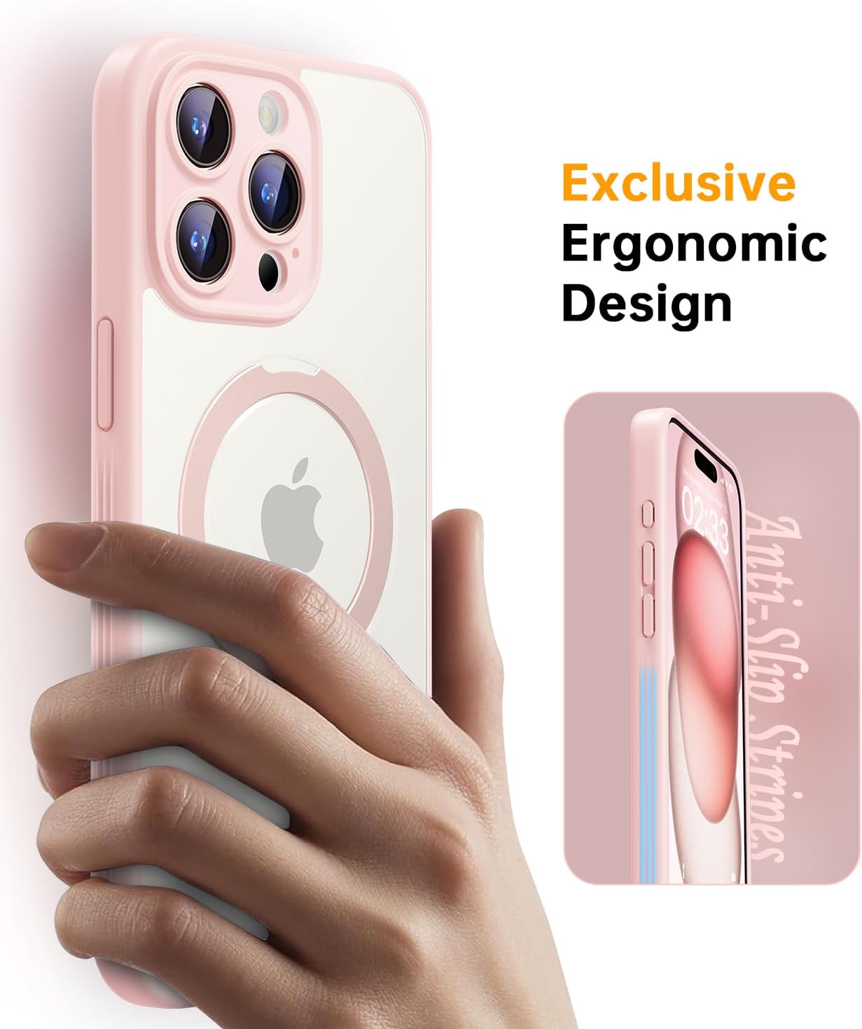 JUESHITUO Funda para iPhone 15 ProMax con soporte magnético protección completa de la cámara compatible con MagSafe grado mil, a prueba de golpes,