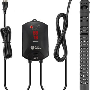 AquaMiracle Calentador de acuario Calentador de pecera de 500 W con protección de funcionamiento en secosobrecalentamiento y función de memoria, AquaMiracle Calentador de acuario Calentador de pecera de 500 W con protección de funcionamiento en secosobrecalentamiento y función de memoria,
