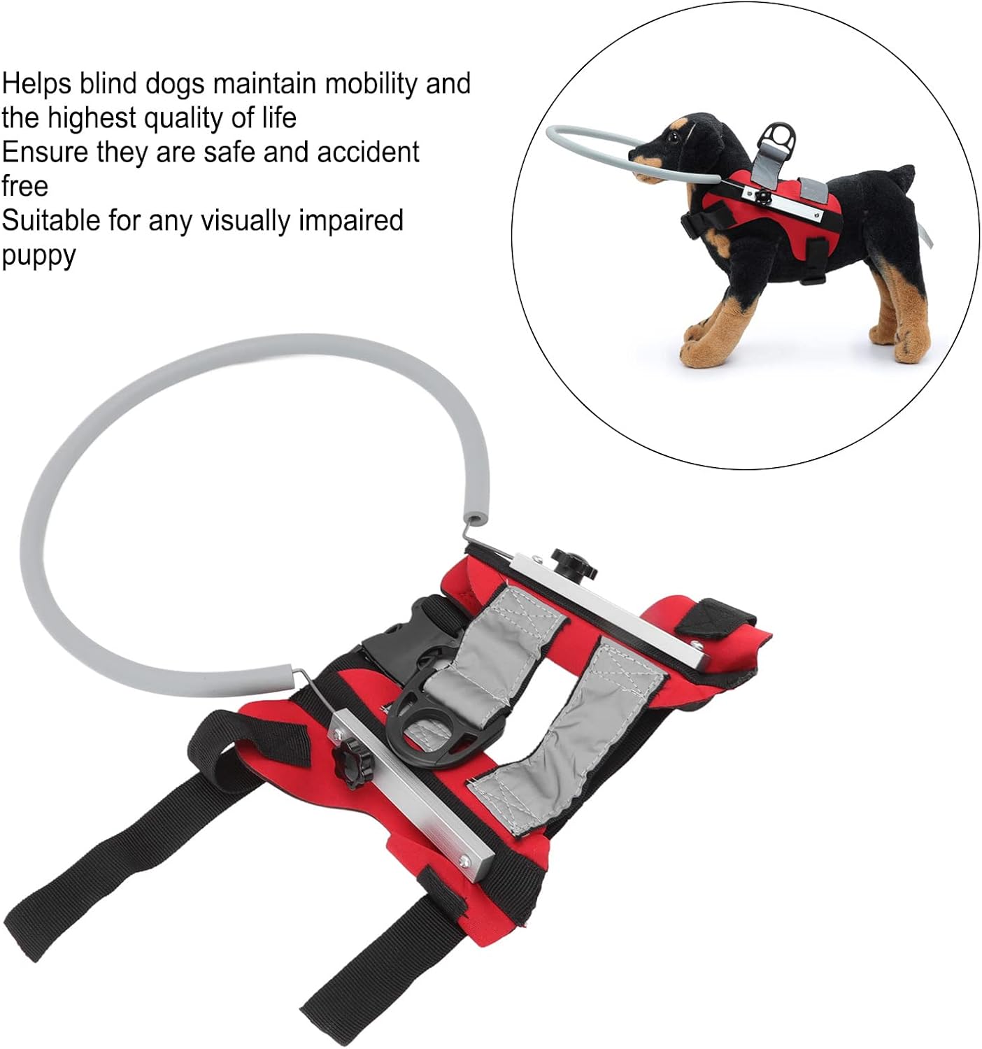 Anillo protector para perro ciego, arnés para perro ciego, dispositivo de guía para mascotas, anillo anticolisión para perros ciegos para evitar