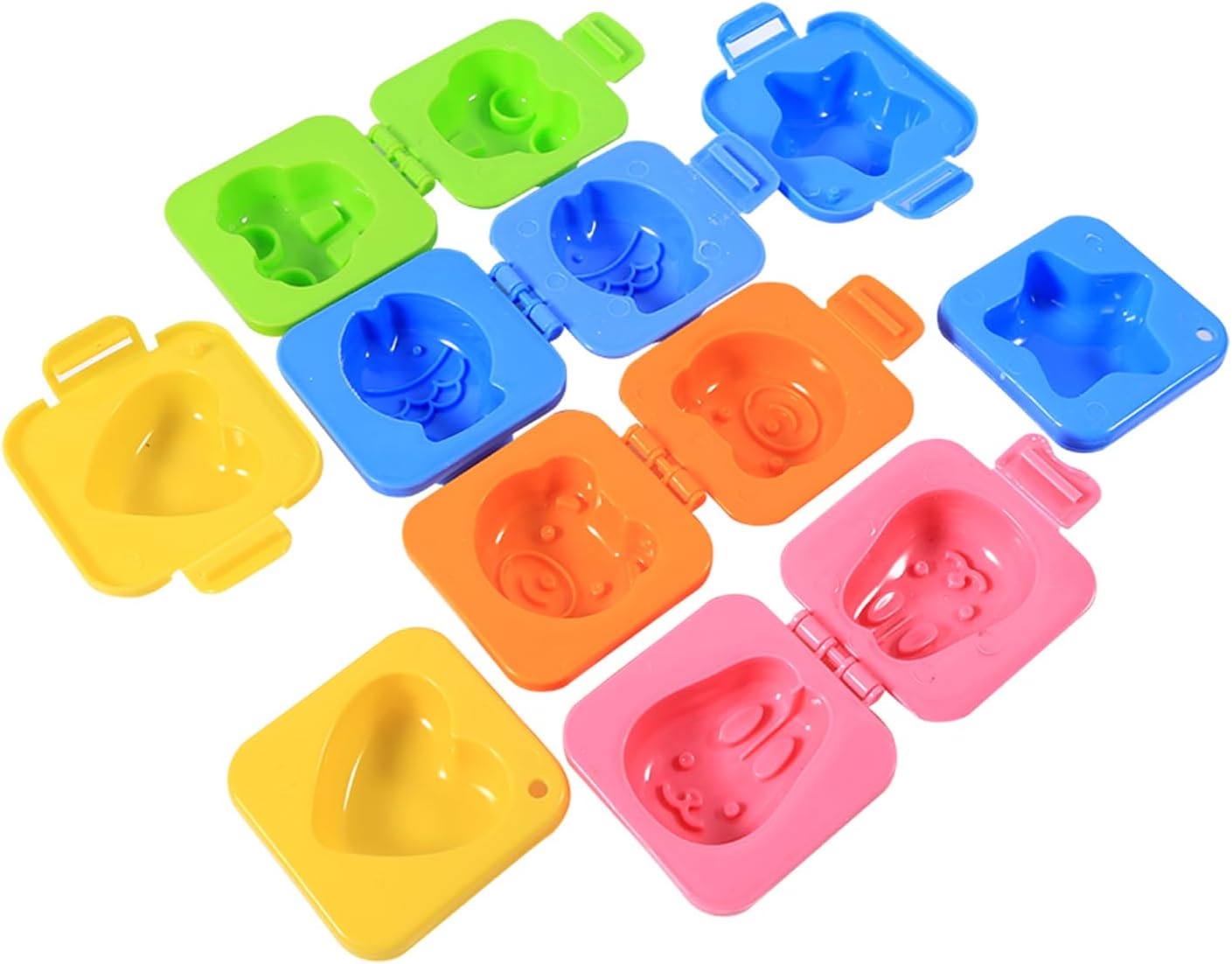 Juego de 6 bolas de arroz para bebé, diseño de huevos de dibujos animados, molde lindo, molde de cocina, herramientas de bricolaje, accesorios de