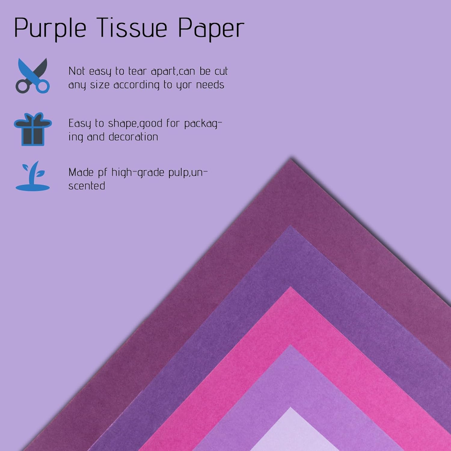 Koogel 330 hojas de papel de seda morado, papel de seda de Halloween para bolsas de regalo, 14 x 10 pulgadas, papel de regalo para manualidades,