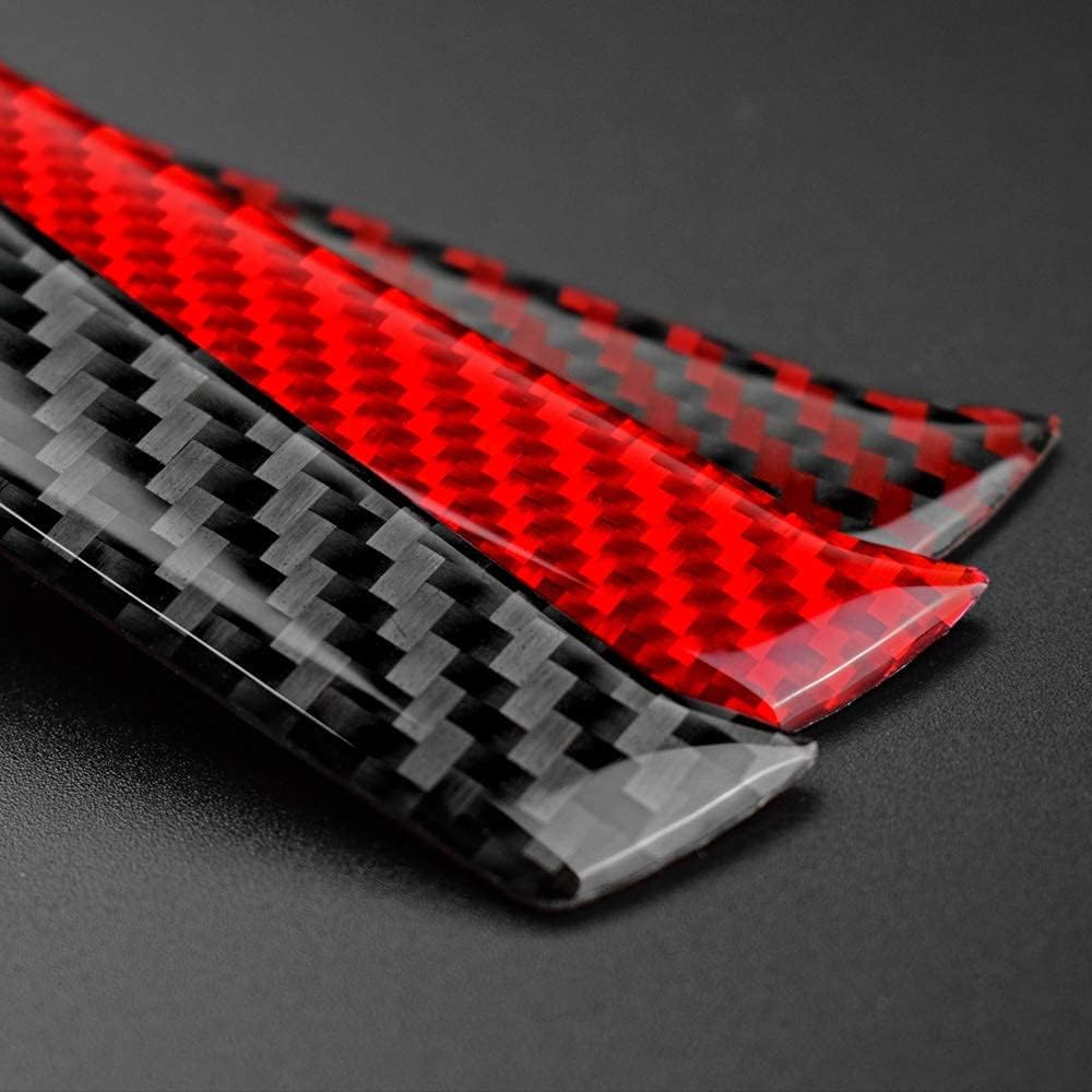 AIRSPEED Adhesivo de botón para volante de automóvil, de fibra de carbono, compatible con accesorios Chevrolet Camaro 2012-2015 (rojo)