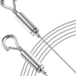 Kit de alambre ajustable para colgar cuadros, 78.7 pulgadas, 6.5 pies, longitud total de 6.6 ft, cuerda para colgar marco de espejo resistente, Kit de alambre ajustable para colgar cuadros, 78.7 pulgadas, 6.5 pies, longitud total de 6.6 ft, cuerda para colgar marco de espejo resistente,