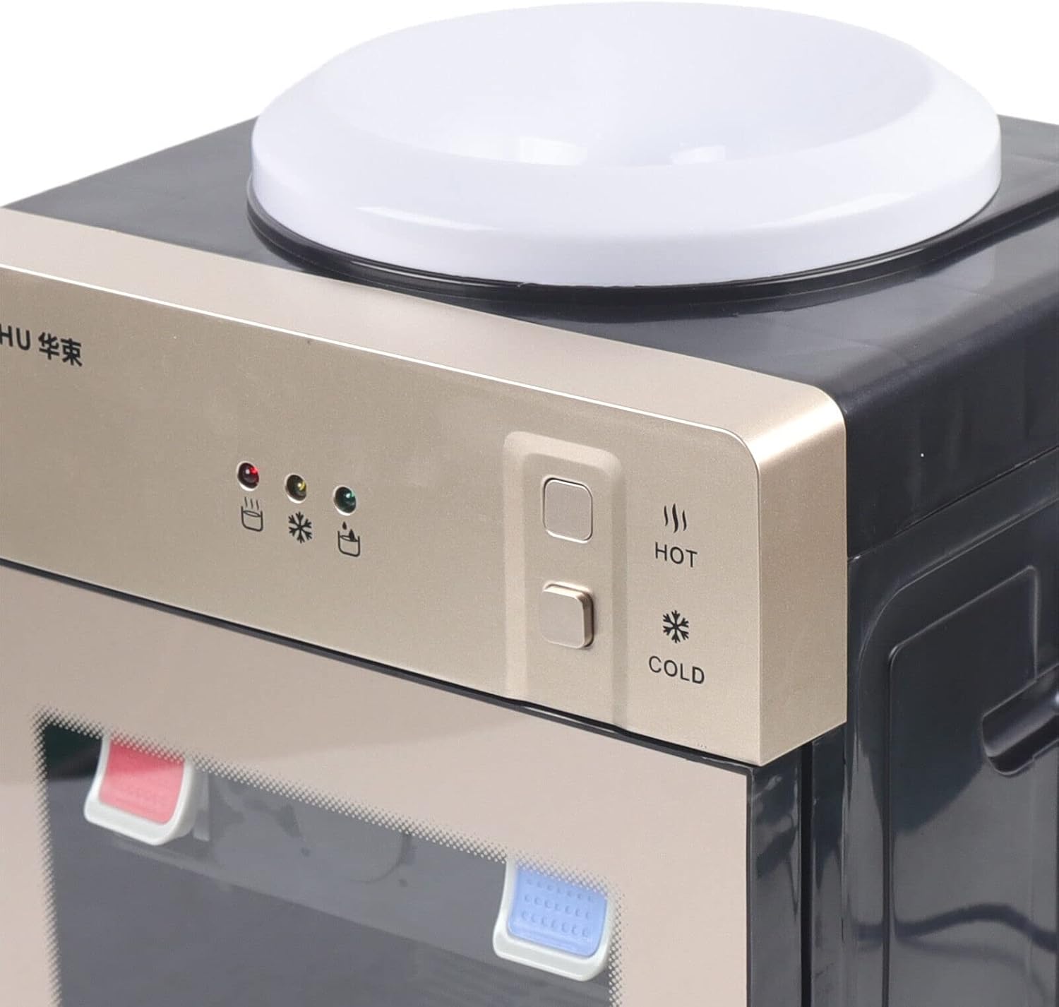 Dispensador de agua, 5 galones de carga superior, mini enfriador de agua para encimera, máquina eléctrica de mesa con agua calientefría