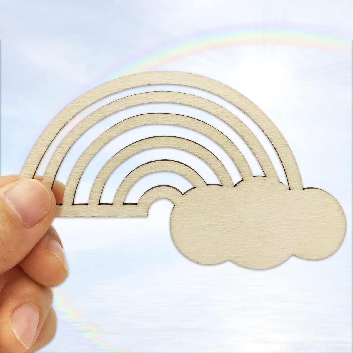 30 piezas de madera de arco iris, manualidades, recortes de madera sin terminar, discos de madera para proyectos de bricolaje para niños, decoración