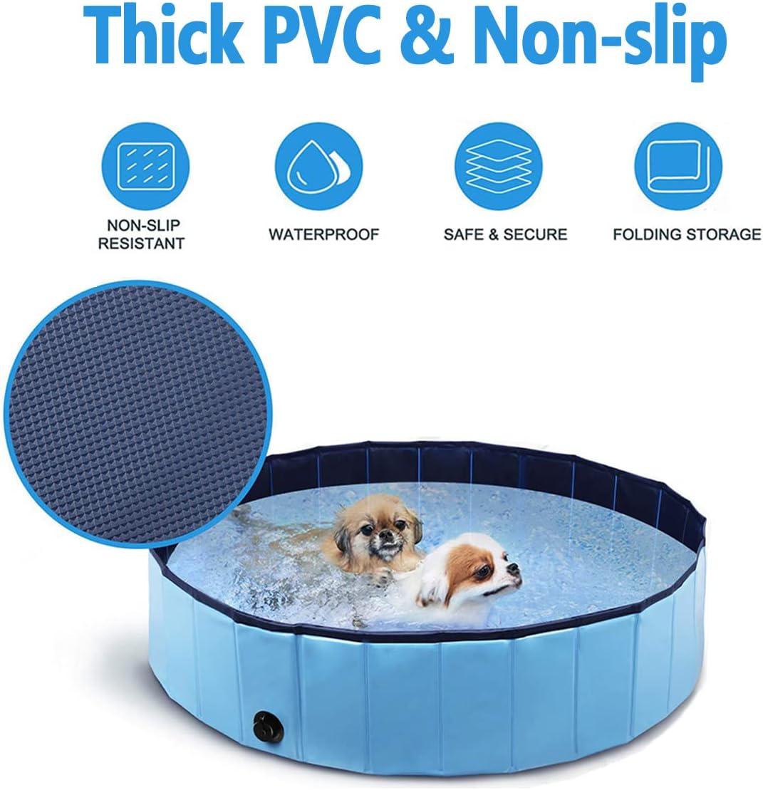 Piscina para perros y cachorros, piscina plegable para perros, piscina para mascotas, portátil, adecuada para uso en interiores y exteriores (40 x