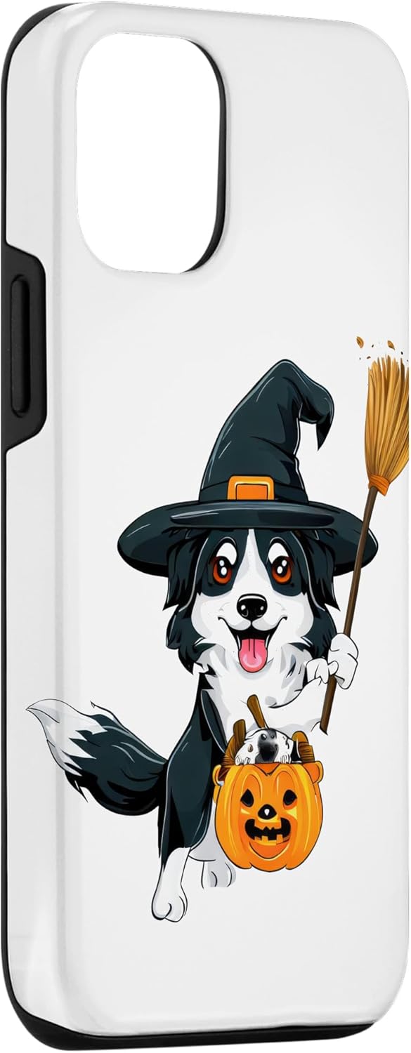 iPhone 14 Border Collie Halloween Witches Costume For Lover Dog Case
