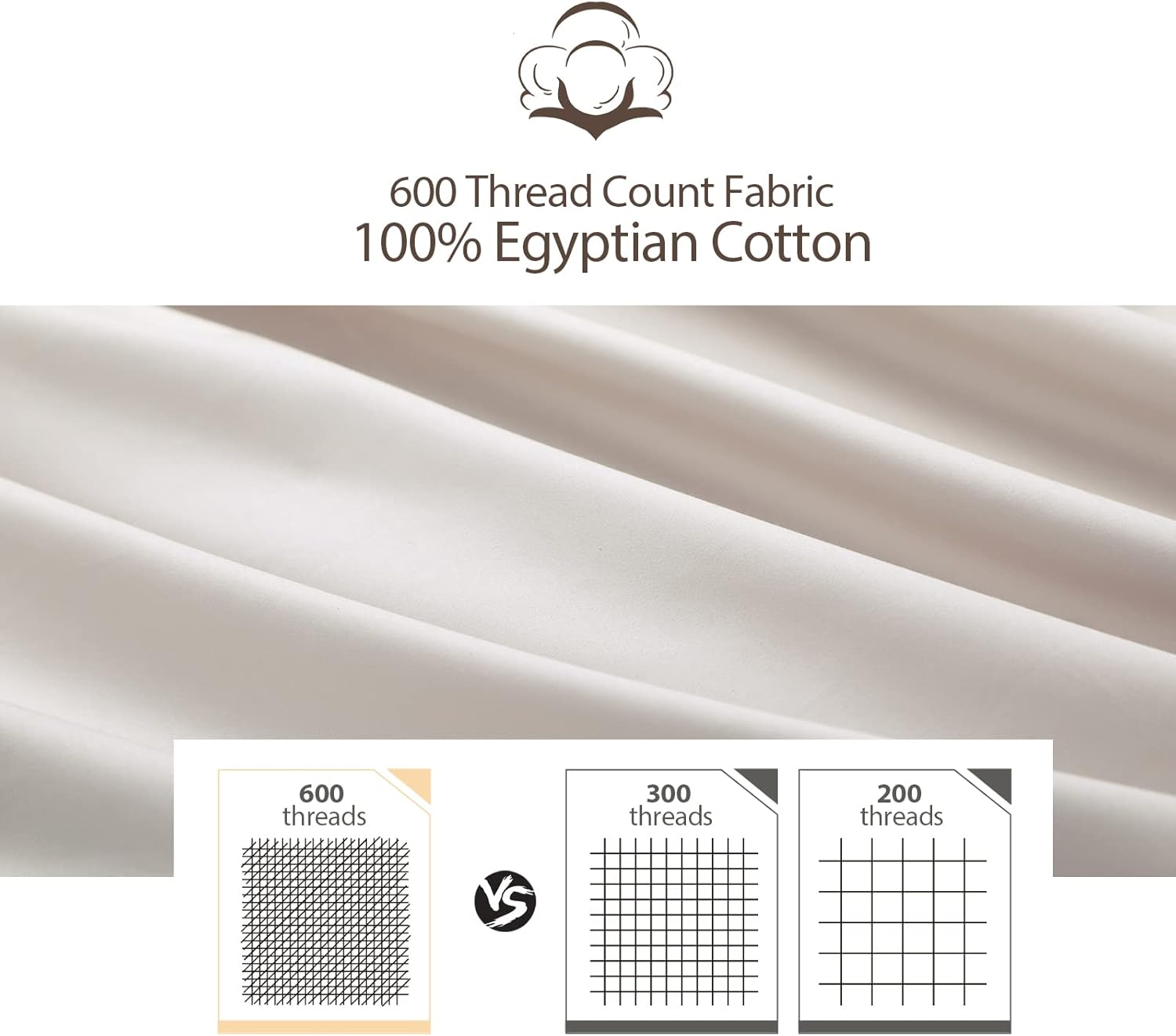 Sábana bajera ajustable 100% algodón egipcio, tamaño individual, 600 hilos, bolsillo profundo de 8 a 16 pulgadas, sábana inferior de tejido satinado