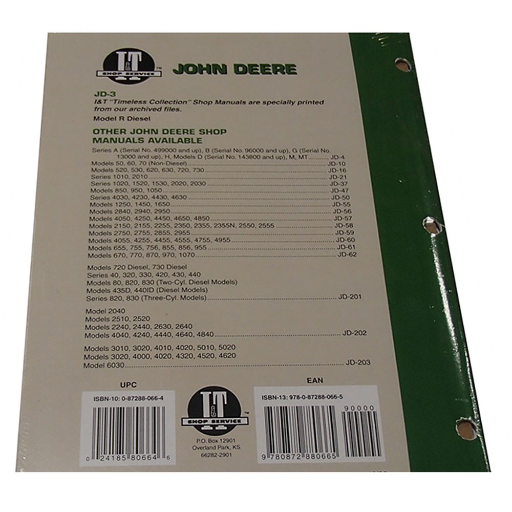 JD-3 I&T – Manual de servicio para John Deere Model R Diesel