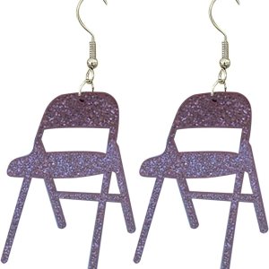 Aretes de tuerca para mujer, aretes de silla de moda, divertidos y coloridos aretes de acrílico para silla, aretes plegables para silla, aretes Aretes de tuerca para mujer, aretes de silla de moda, divertidos y coloridos aretes de acrílico para silla, aretes plegables para silla, aretes