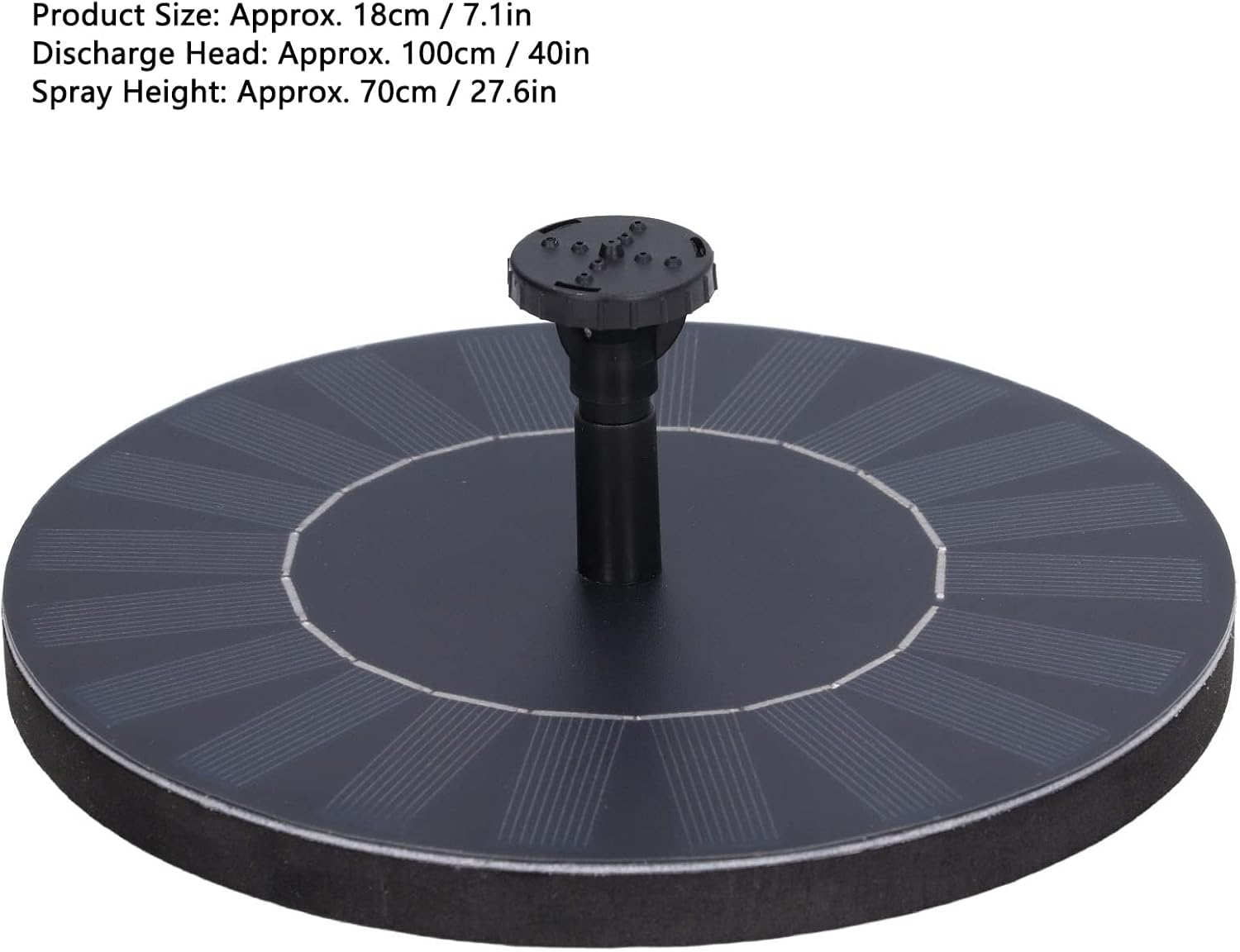 Bomba solar para fuente de baño para pájaros, fuente solar de 2.5 W con 5 boquillas, bomba de fuente de agua flotante de pie libre para jardín,