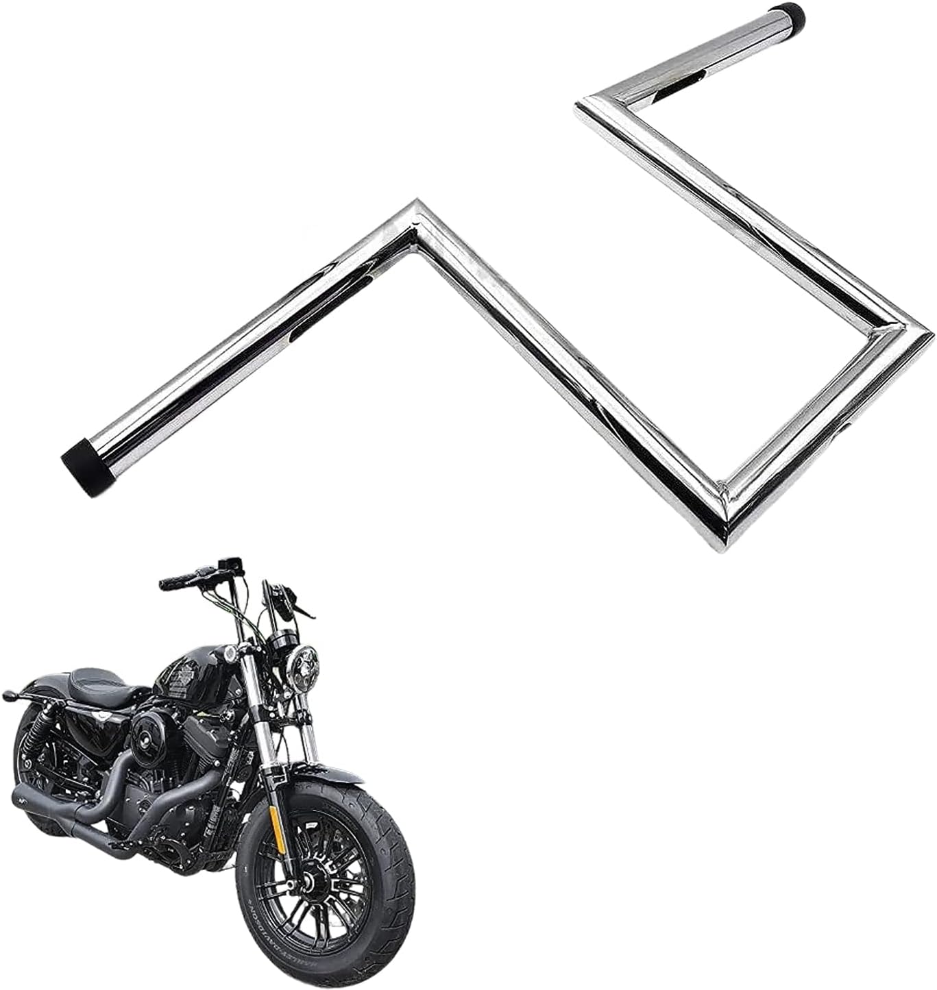 HTTMT HB08 – Manillar de 1 pulgada para de bicicleta con barras de 8 pulgadas y 4 pulgadas de extensión, con gancho en Z, compatible con XL