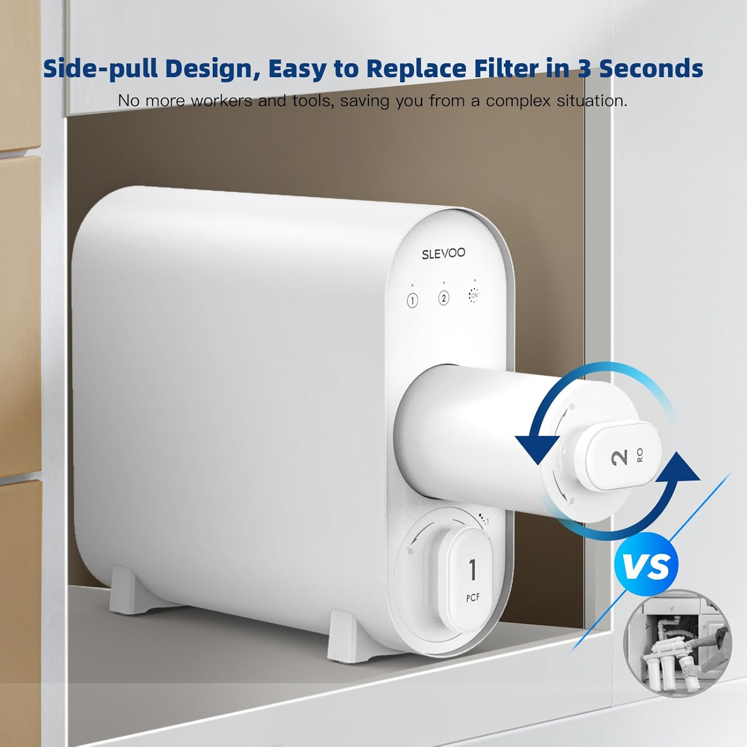 Slevoo Filtro RO del sistema de ósmosis inversa, filtro de repuesto para el sistema de ósmosis inversa F2 600 GPD debajo del fregadero, viene con