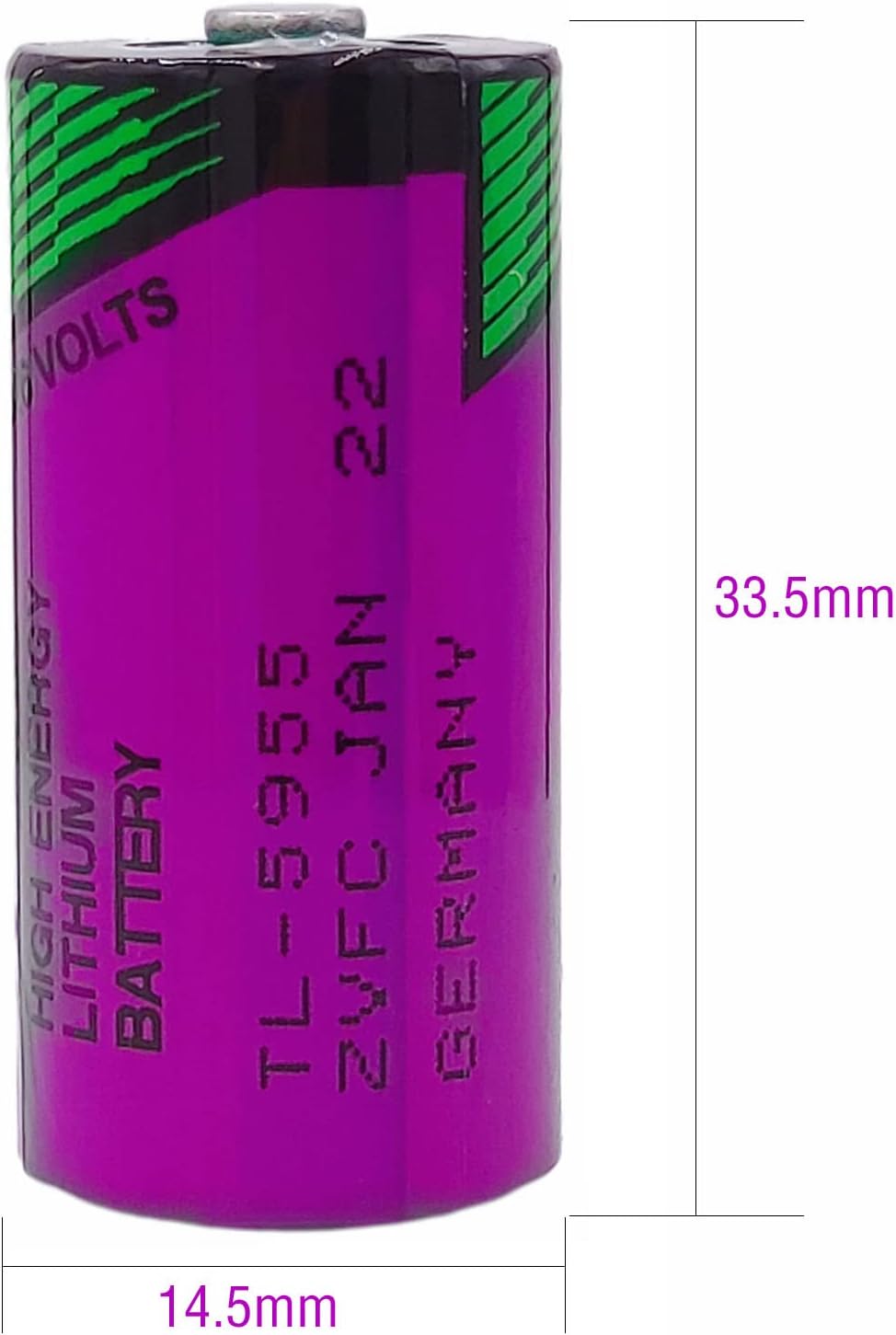 2 baterías TL-5955 23AA 3.6V 1650mAh para Tadiran TL5955 3.6V TL-4955, SL-761, TL-2155, TL-5155, SL-361, Xeno XL-055F, PLC ER14335, batería de litio