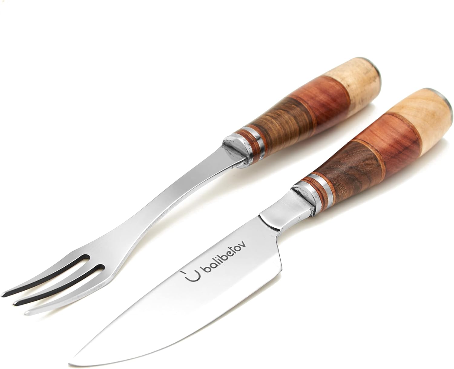 Auténtico juego de barbacoa artesanal  Juego de 2 piezas de tenedor y cuchillo para barbacoa al aire libre estilo cocina  Barbacoa argentina gaucho