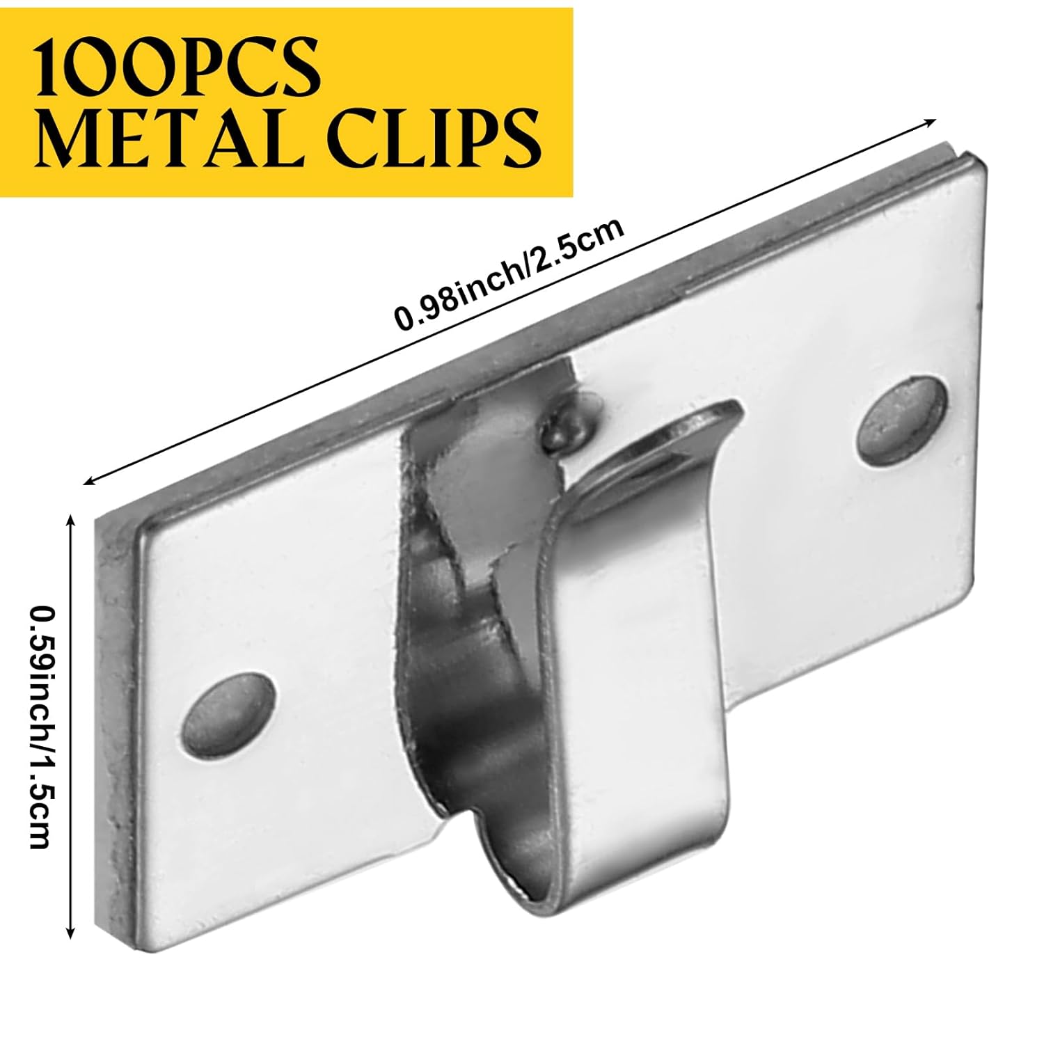Blulu Clips de Navidad para tiras de luces al aire libre, clips de cable de metal con soporte adhesivo para cables, ganchos de metal para colgar