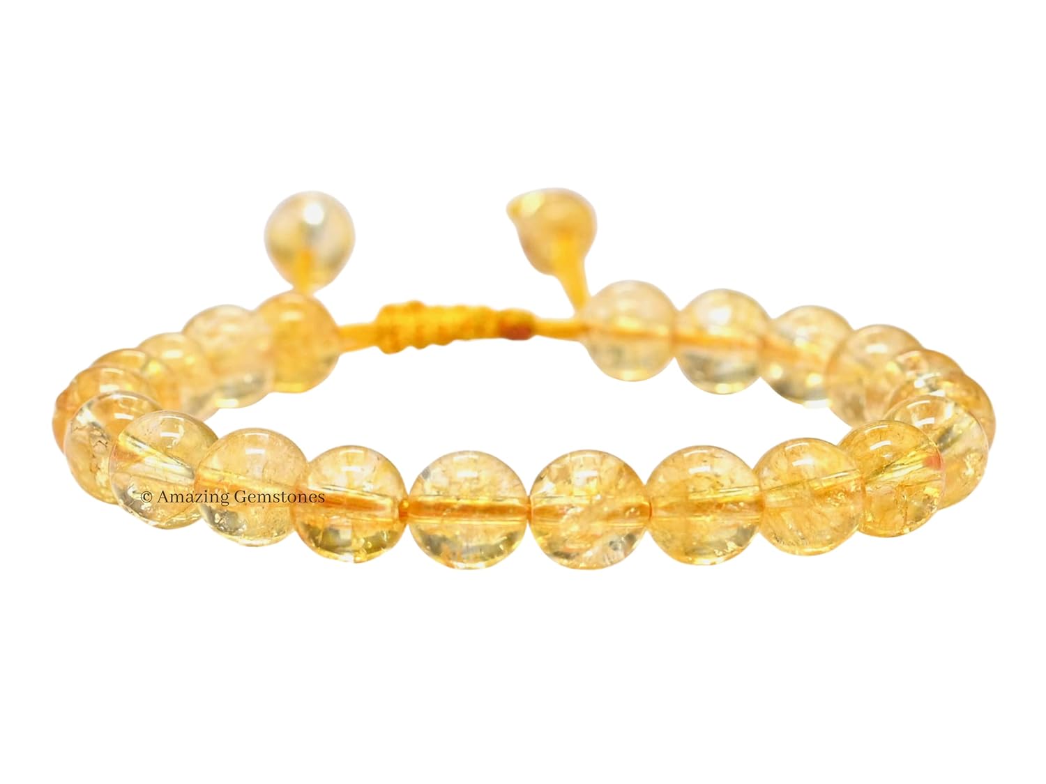 Citrine Bracelet for Women Men’s Gifts – Protection Healing Crystal Bracelet – 8mm Gemstone Beaded Adjustable Bracelet Pulseras Para Hombres Mujer