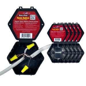 Rack-A-Tiers Caja de conexiones de empalme abierta (paquete de 5), caja de conexiones de una sola pieza. Reparación de empalmes abiertos, caja de Rack-A-Tiers Caja de conexiones de empalme abierta (paquete de 5), caja de conexiones de una sola pieza. Reparación de empalmes abiertos, caja de