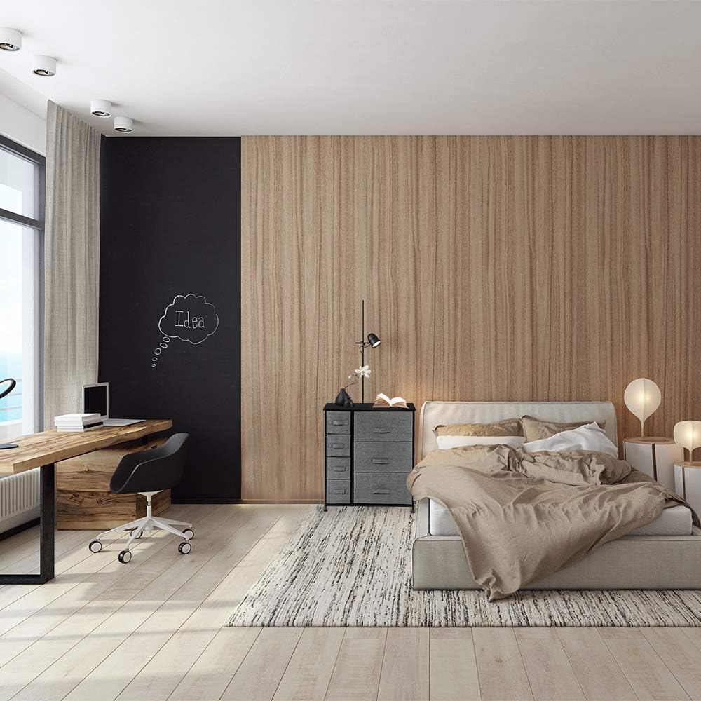 VINGLI Torre de almacenamiento con 7 cajones, baúl organizador de almacenamiento de armario de tela, muebles altos para dormitorio, marco mental