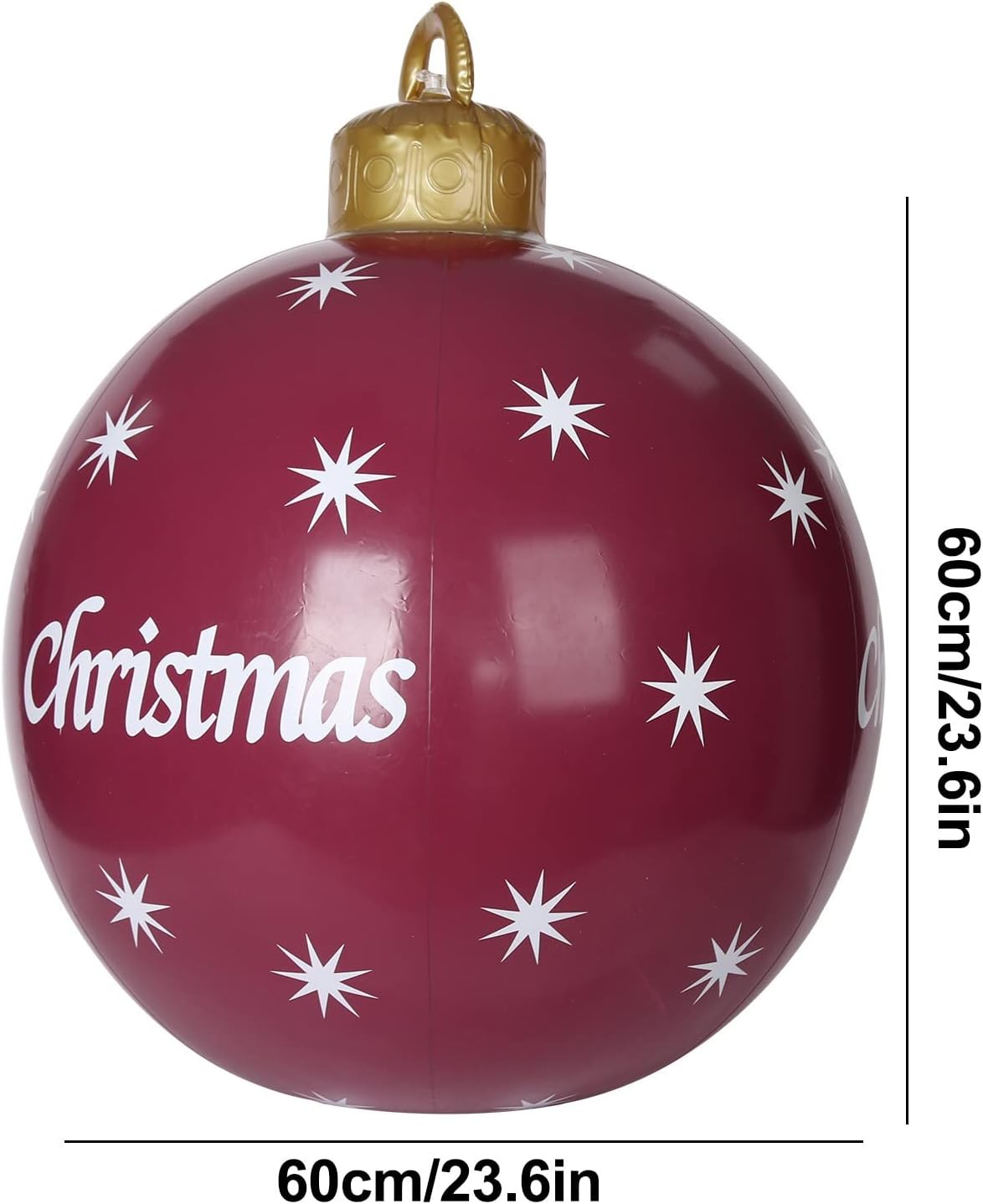 Bolas inflables gigantes de PVC de Navidad, adornos inflables de Navidad de 24 pulgadas, decoraciones al aire libre, bolas inflables de decoración