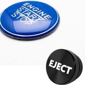 Xotic Tech Set Arranque del motor de aleación de aluminio azul + cubierta de botón de expulsión del encendedor de cigarrillos negro, marco de panel Xotic Tech Set Arranque del motor de aleación de aluminio azul + cubierta de botón de expulsión del encendedor de cigarrillos negro, marco de panel