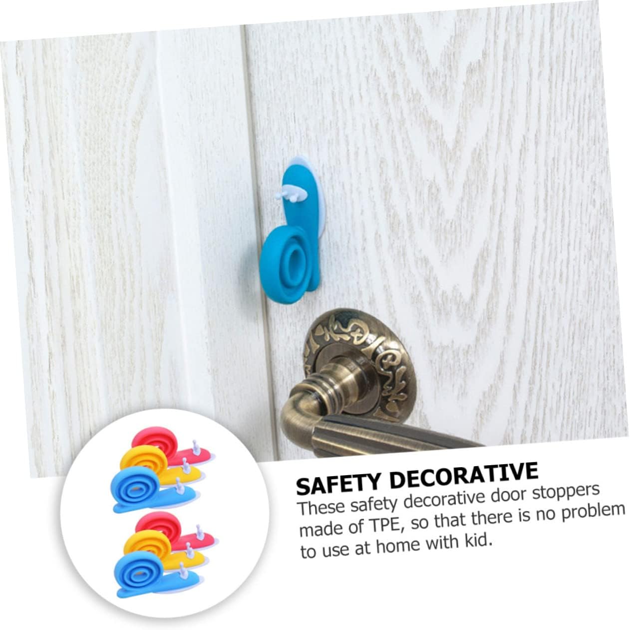 6 piezas de clip decorativo para puerta, protector de dedo de caracol, tapón de puerta de caracol, tapón decorativo para puerta de cuarto de bebé,