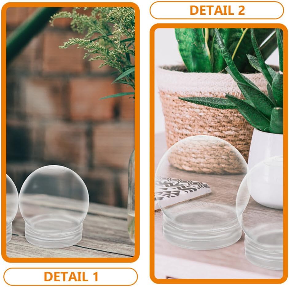 BESTOYARD Paquete de 15 globos de nieve de 3 pulgadas de plástico transparente vacío con tapa de rosca para manualidades, personalización,