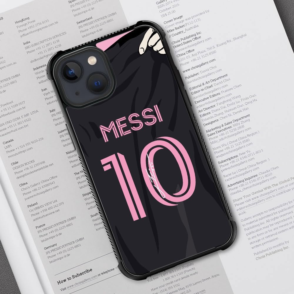 HenOK Funda compatible con iPhone 15 Plus, HS American Soccer Jersey 001, diseño retro con antideslizante, a prueba de golpes, protección de placa