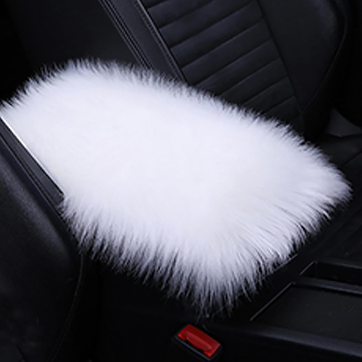 1 alfombrilla universal de felpa para reposabrazos de automóvil, 11.81 x 7.87 pulgadas, cómoda almohadilla de felpa gruesa y cálida, funda de
