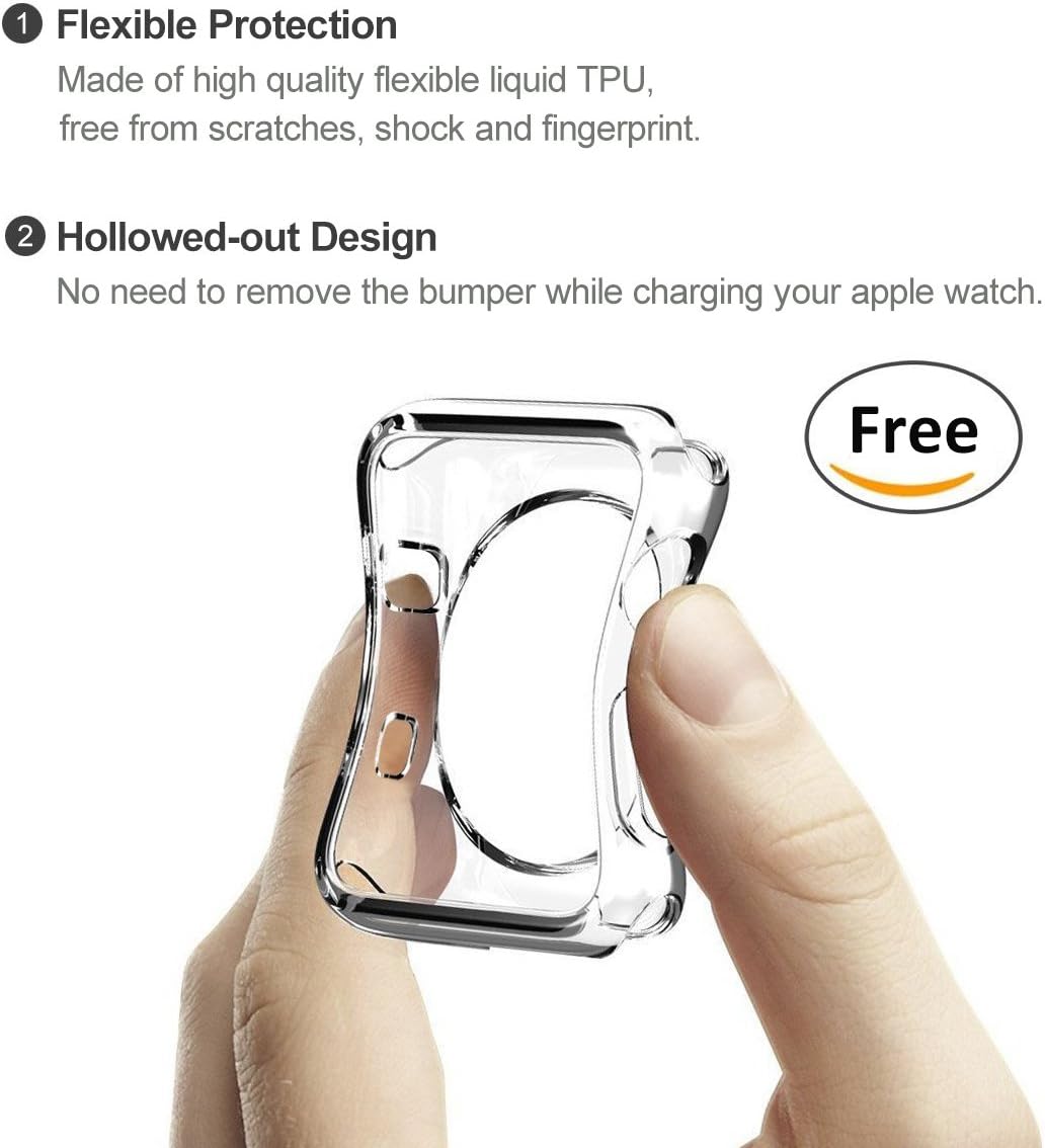 Fastgo correa para relojes Apple. Moderno brazalete con perlas sintéticas elastizado, hecho a mano. Correa de repuesto para iWatch para mujeres y